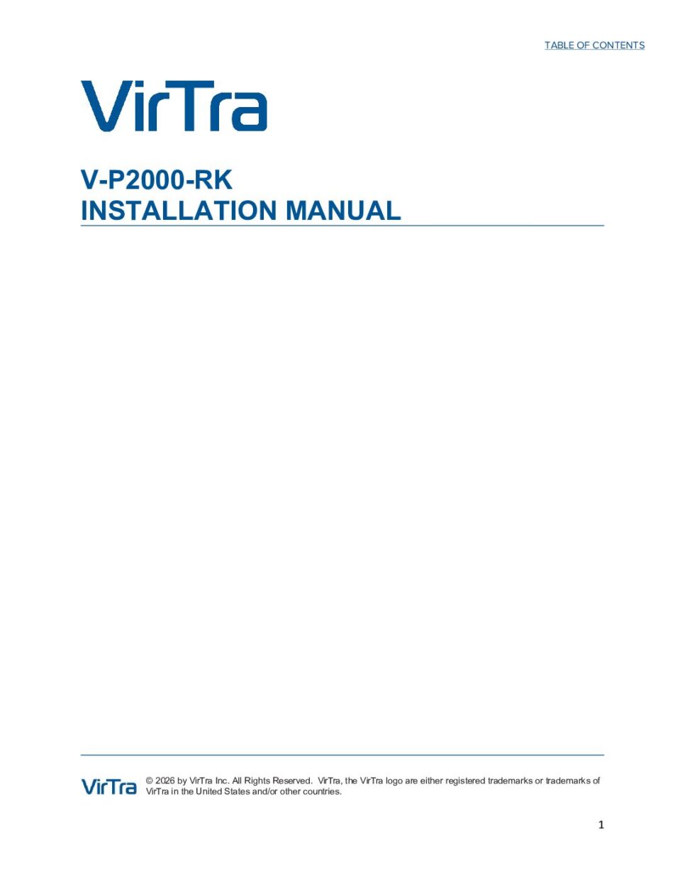 HK P2000 RK Installation Manual - VirTra VirTra